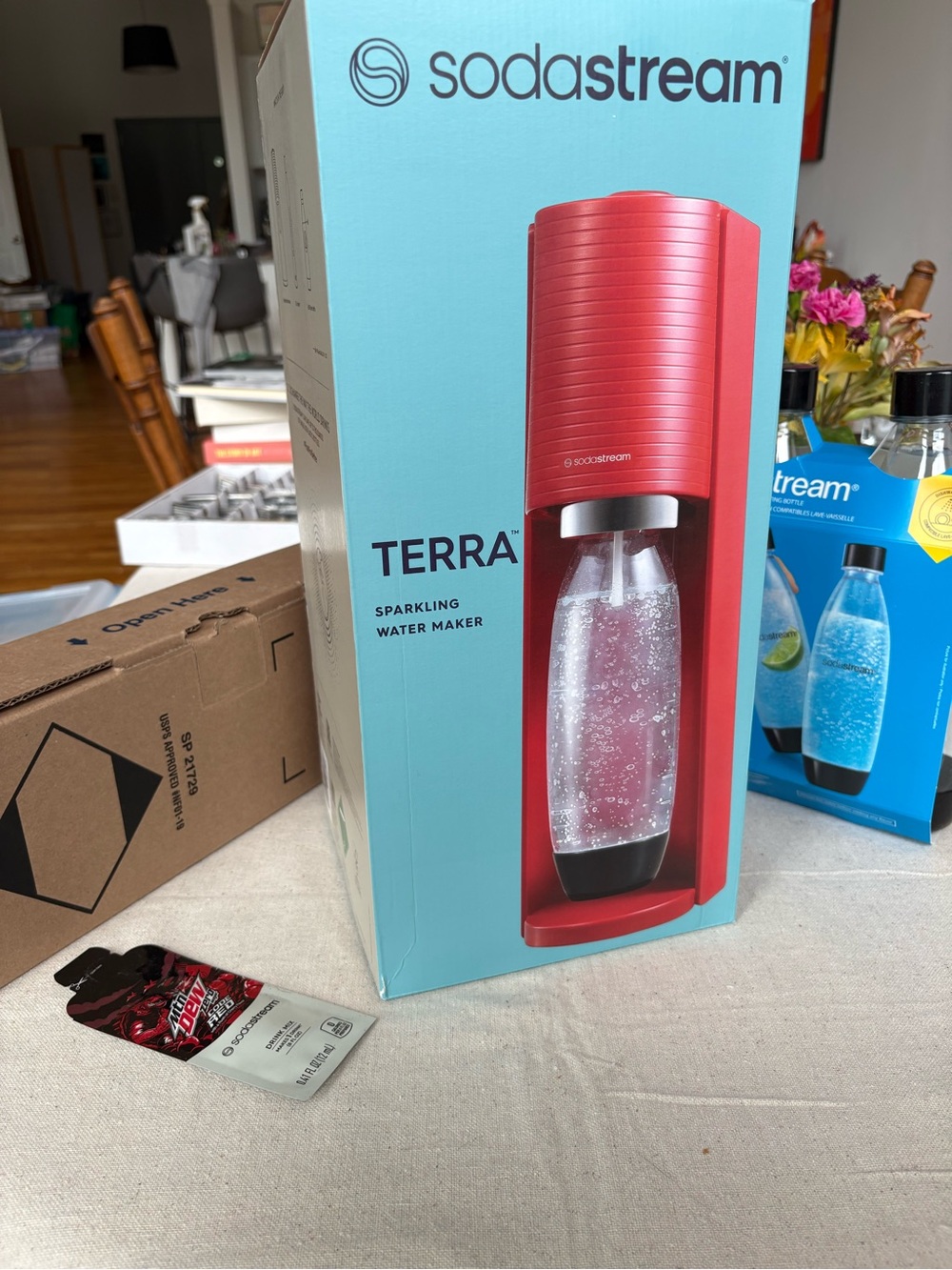 Terra Sparkling Water Maker - Cherry Red